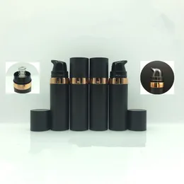 Frasco de amostra de cosméticos vazio preto 15ml Airless Pump Cuidados com a pele Cuidados pessoais Recipiente de amostra de loção sem ar de plástico F2270 Dsghh