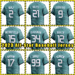 Whit Merrifield 2023 All-Star Kevin Gausman Maglie da baseball Mike Trout Yandy Diaz Aaron Judge Dusty Baker Scott Servais Austin Hays Ken Griffey Jr Corey Seager Jung