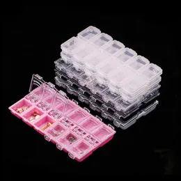 12 Grids Clear Empty Storage Box Rhinestone Acrylic Crystal Beads Jewelry Decoration Nail Art Accessories Pills Container F1377 Rwdvk