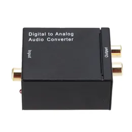 Digital till analog ljudomvandlare Digital optisk fiber Toslink Koaxial till Analog RCA L/R Audio Converter Adapter Förstärkare