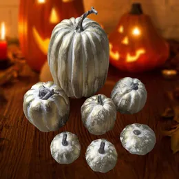 Decorative Objects Figurines 7pcs Artificial Pumpkins Decor DecorativePlasticdecoratein family gatheringsstudents Glass Christmas Ornament 230704