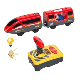 Model odlewu dla dzieci RC pociąg elektryczny zestaw lokomotywa gniazdo magnetyczne zabawka pasuje do drewnianego toru kolejowego zabawki prezenty dla dzieci 230703