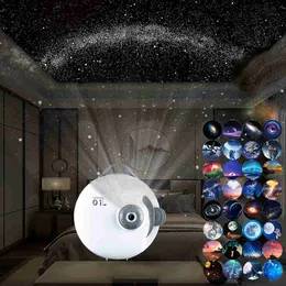 Lights Planetarium 32 in 1 Star Galaxy Night Light Projector Bluetooth Music Starry Sky Nightlights 침실 장식 HKD230704