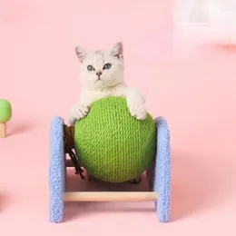 Brinquedos para gatos, brinquedo para mastigar, corda de sisal giratória, árvore para animais de estimação, com bola, poste para arranhar, estrutura de escalada, dispositivo de treinamento