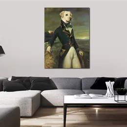 Perro retratos lienzo arte un caballero Labrador Thierry Poncelet pintura reproducción moderna decoración del hogar