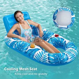Life Vest Buoy Summer Floating Water Hammock Recliner Foldable Inflatable Swimming Air Mattress Bed Sea Swimming Ring Pool Party Vacation Gift x0704