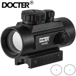 1x40 Riflescope Tactical Red Dot Scope Sight Hunting Holographic Green Dot Sight With 11mm 20mm Rail Mount Collimator Sight