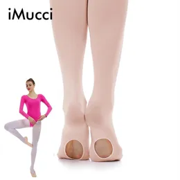 IMucci kobiety balet kabriolet rajstopy dziewczyna różowe aksamitne legginsy rajstopy dla dorosłych taniec skarpetki białe Legging gimnastyka Collant243u