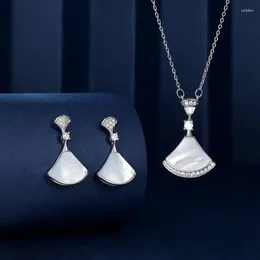 Dingla örhängen Fashion Statement Shell Fläktformade för kvinnor varumärkesdesign lyx bröllopsfest Eardrop smycken