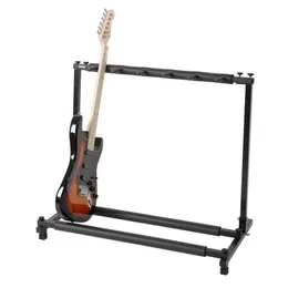 Multi Guitar Stand 5 Holder Folding Organizer Rack Stage Bass Acoustic Electric nuovo