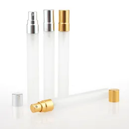 10ml Travel Frosted Glass Perfume Bottle Refillable Spray Atomizer Portable Tube Glass Sample Vials Makeup Containers F2017109 Ttasq