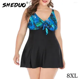 Damenbadbekleidung Sheduo 2023 Weiblicher Sommer Gestreifter Druck Bikini Badeanzug Frauen Sexy Badeanzug Zweiteiliges Set Lose Strand Tankini