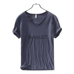 T-shirt da uomo New Mens T Shirt Pure Colour V Collar Maniche corte Tops Tees Uomo TShirt 10colors slim Man TShirts Fitness per abiti maschili J230705