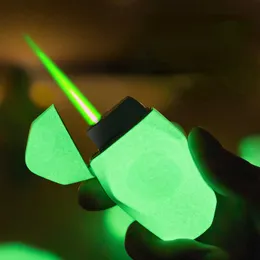 Yeni aydınlık yeşil alev daha açık şişirilebilir turbo yakıt bütan pembe ışık tahtası Erkek ve kadın sigara gadget'ları 0bwa no