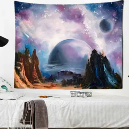 Tapissries Valley Moon Tapestry Mountain Galaxy Starry Sky Hanging Wall Tapestries Wall Hanging Landscape Wall trasa