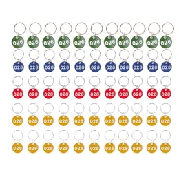 Decorative Objects Figurines 50Pcs Aluminium Alloy Storage Tags Metal Numbers Plates Luggage ID Key Ring LabelsNumber 150 230705