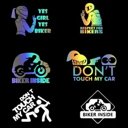 Car Stickers Funny Biker Inside Car Sticker For Window Body Decor Removable Motorcycle Stickers Bike Decal x0705