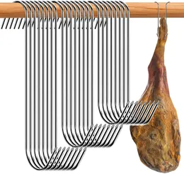 Racks Edelstahl S Metzger-Fleischhaken-Werkzeug zum Heiß- und Kalträuchern, Schlachten, Jagen, Huhn, Grillen, Schweinefleisch, Wurst, Speck, Grillhaken