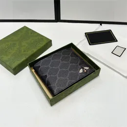 Projektant portfele męskie modne etui na karty na co dzień krótkie saszetki z pszczołą składane na karty kredytowe popularne torebki z nadrukiem wykwintne ręcznie robione