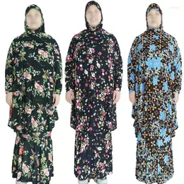 Ethnische Kleidung Ramadan Islamische Gruppen Khimar Afrikanische Kleider Für Frauen 2PCS Set Plus Größe Dubai Abaya Muslimischen Kleid Hijab kaftan Islam