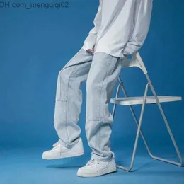 Męskie dżinsy Męskie dżinsy Taniec uliczny Hip Hop Odzież męska Luźne proste Różowy Niebieski Czarny Moda Casual Baggy Denim Cargo Spodnie Spodnie Z230706