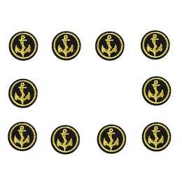 10 STKS ronde anker borduren badge patches voor kleding ijzer patch voor kleding applique naaien accessoires stickers op doek iron298H