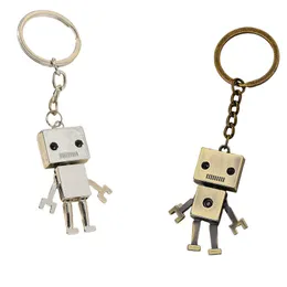 Alloy carton robot car key chain head movable robot key chain pendant
