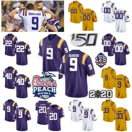 Camisa Masculina Joe Burreaux Burrow Clyde Edwards-helaire Odell Beckham Jr. Leonard Fournette College Football Jerseys Clyde Edwards-Helaire Grant Delpit