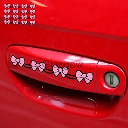 Car Stickers 4PCSSet Car Stickers Bowknot Cute Lovely Baby Pink Girl Cartoon Decoration For Doorknob Door Handles Auto Tuning Styling C40 x0705