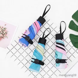 Umbrellas Pocket Umbrella Anti-UV Small Umbrellas Women Kids Girl Waterproof Sun Parasol Convenient Travel Bag Umbrella R230705