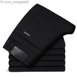 Męskie dżinsy Męskie dżinsy Marki Spodnie Męskie ubrania Czarny Elastyczność Skinny Business Casual Męskie spodnie jeansowe Slim Klasyczny styl Z230706