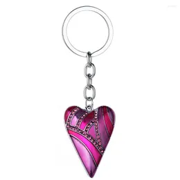 Nyckelringar Rose Red Heart Charm Nyckelring Dammode Legering Nyckelring Kvinnor Flickor Nyckelringar Presenter Till Femme Hållare Smycken