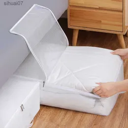 Rectangle Luggage Storage Bag Under Bed Closet Clothes Shoes Duvet Organizer Box Home Container Pvc Dust Cover for Cloths L230705