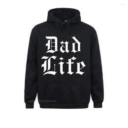 Men's Hoodies Dad Life Funny Father's Gothic Thug Font Tee 2023 Women Sweatshirts Customized Long Sleeve Printing Hoods