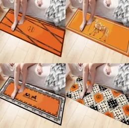 Quatily Orange Bedside Carpet Bedroom Bedsides Blanket Light Luxury Floor Mat Rug Mat Tailstock Long Strip in Front of Bed