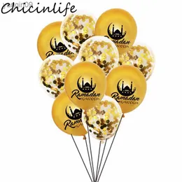 Chicinlife 10Pcs 12inch Ramadan Kareem Latex Balloons Eid Mubarak Decoration Confetti Balloons Islam Muslim Eid Party Supplies L230626