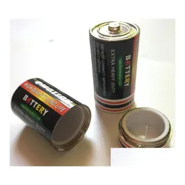 Storage Boxes Bins Battery Secret Stash Diversion Pill Box Middle Size Herb Tobacco Jar Den Money Container 25X49Mm Zinc Alloy Dro Dhija