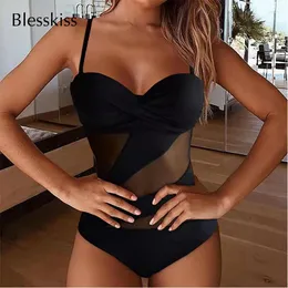 Kadın Mayo Vikionfly Push One Piece Mayo Kadınlar 2023 Seksi Mesh Cut Out Monokini Bikini Yüzme Takımı Banyo için