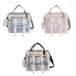 School Bags Cute Backpack With Bear Plush Pin Aesthetic Backpacks Japanese Handbag 066F