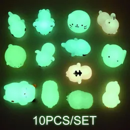 LED ışık çubukları 10pcsset karanlık yavaş yükselen oyuncaklar yaratıcı hayvan aydınlık dekompresyon oyuncak stres rahatlama rahat basınç 230705