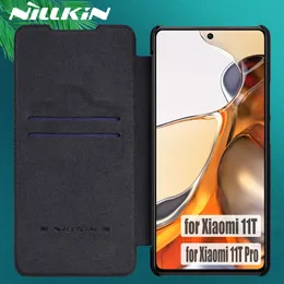 Suits Nillkin Flip Kılıfı Xiaomi Mi 11t Pro 5G Kılıf Nilkin Yumuşak PU Deri İş Şok geçirmez Kart Yuva Kapağı Mi11t M11T 11 T