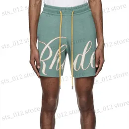 Shorts masculinos Shorts de lã com cordões de letras e flores Khaki Lake Blue S-XL T230705