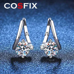 Urok COSFIX S925 srebrne kolczyki damskie Moissanite Drop Fashion 1 Carat D Moissanite kolczyki odpowiednie na prezenty urodzinowe dla dziewczynek Z230706