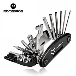 Ferramentas ROCKBROS 16 em 1 Bicicleta Bicicleta Multi Reparo Conjunto de Ferramentas Kit Hex Spoke Cycle Chave de Fenda Conjuntos de Montanha Preto 230704