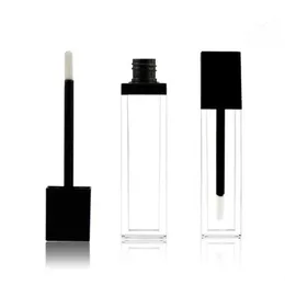 8 ml quadratische Form ACRYL transparente Lipgloss-Tube Mascara-Tube mit schwarzem Deckel leere Tube schneller Versand F2017578 Ehcqs