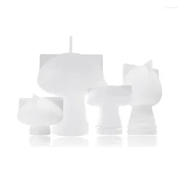 Caixas de armazenamento 4 peças ornamento branco grande cogumelo moldes de resina de cogumelos 3D silicone para epóxi