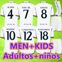 BELLINGHAM koszulki piłkarskie RealmAdRId VINI JR MODRIC ALABA 2023 2024 CAMAVINGA TCHOUAMENI VALVERDE camiseta Kroos Rodriguez uniform mężczyźni zestaw dla dzieci koszulka piłkarska