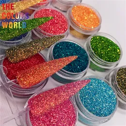 Nail Glitter TCT 673 Hexagon Nails High Brightness Rainbow Colorful Decoration Nagel Manicure uas Festival Accessories Bulk Supplier 230704