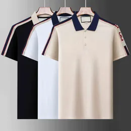 Gömlekler Sıradan Tasarımcı Erkek Polo T Shirt Yılan Arı Mektubu Baskı Nakış Moda Yüksek Sokak Erkek Polos M-XXXL S S