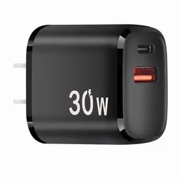 EU US UK AU plug 30W 20W Charger Dual USB Type C PD QC 3.0 Fast Charging Plug for Multiple phone models